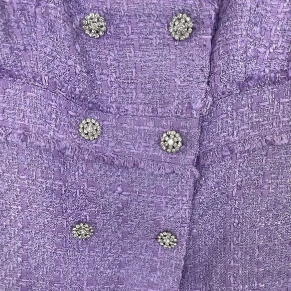 New Zara Tweed Rhinestone Button Dress - Picture 10 of 10